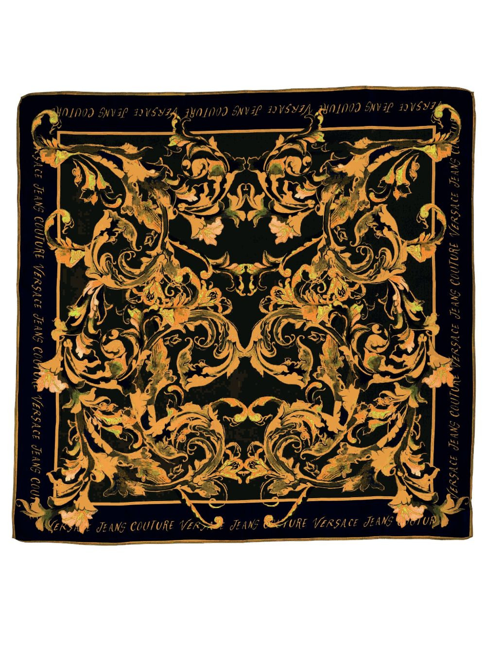 baroque-print silk scarf - 2