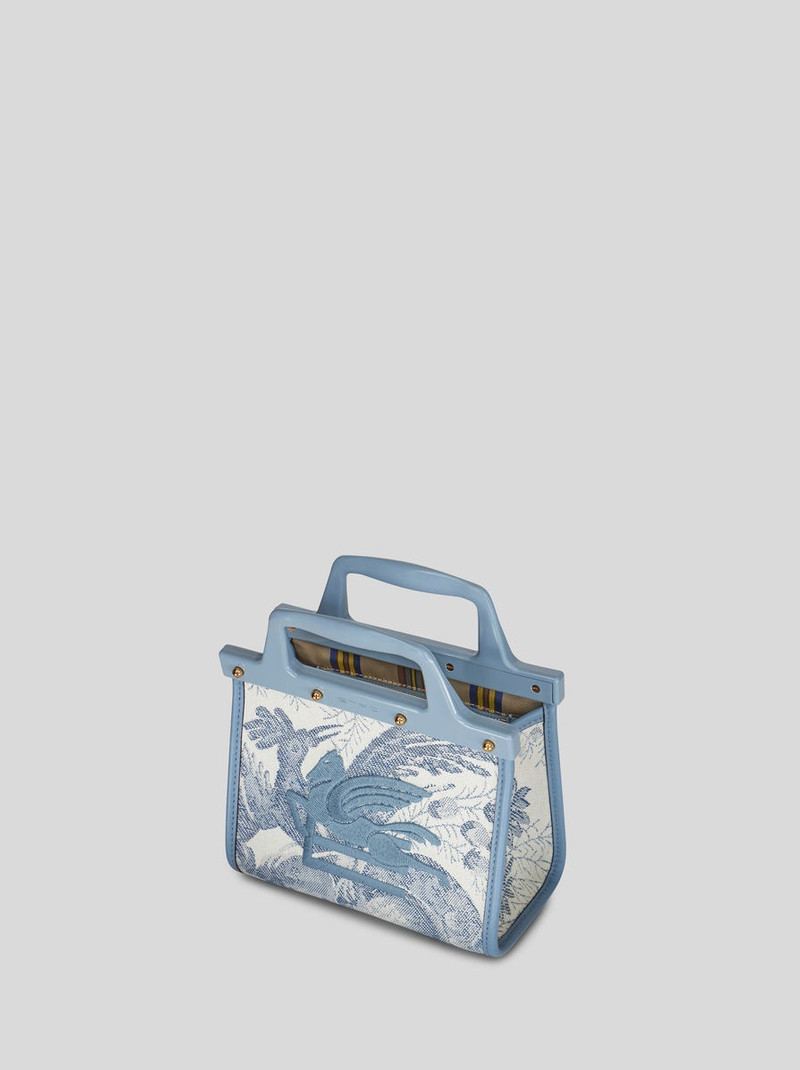 SMALL DENIM JACQUARD LOVE TROTTER BAG 4