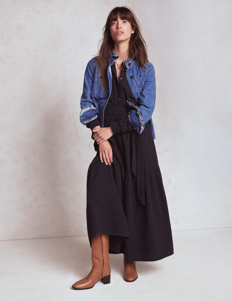 Cecily Double Cloth Midi Dress-Midnight Blue 7