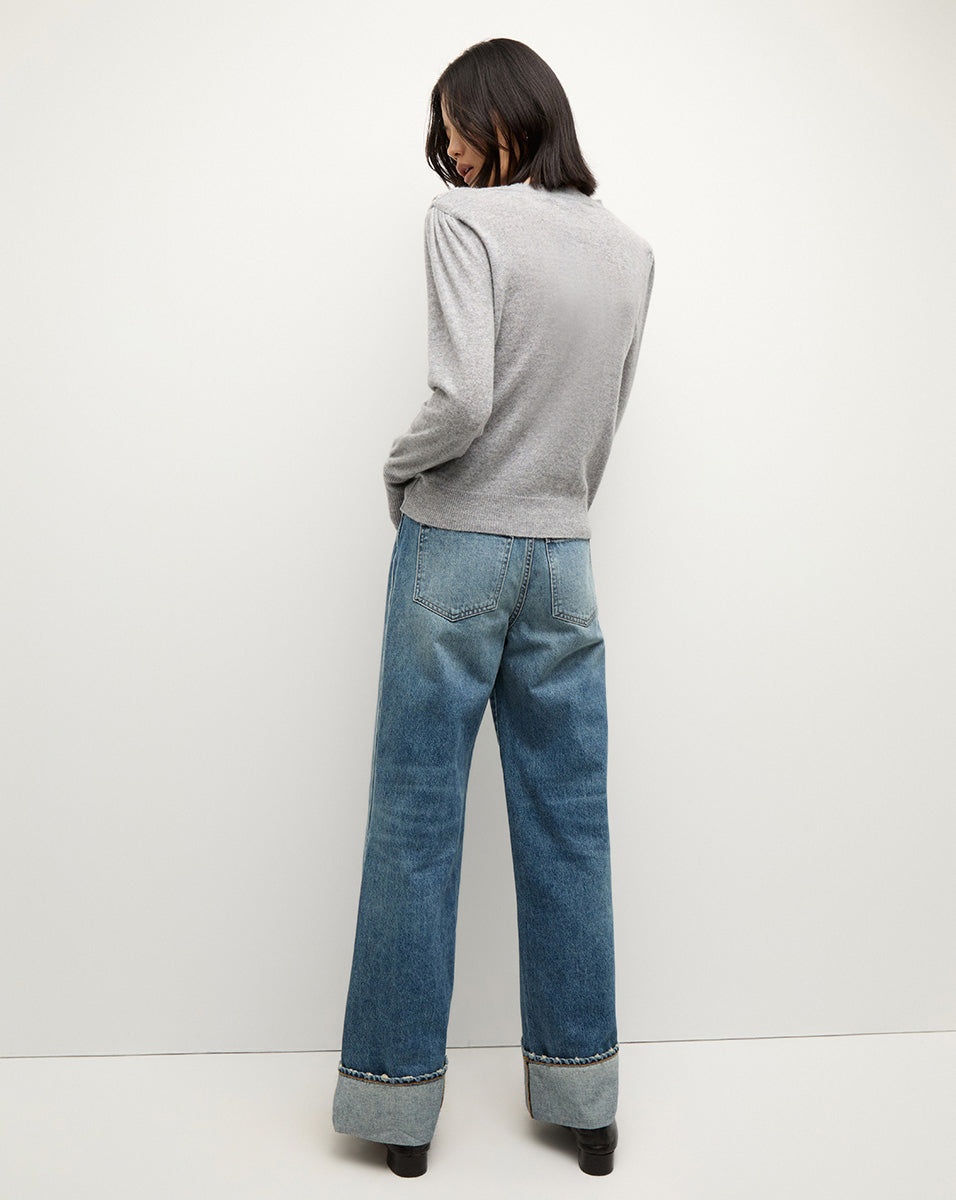 NELIA CASHMERE PULLOVER | BUTTON ACCENT - 6