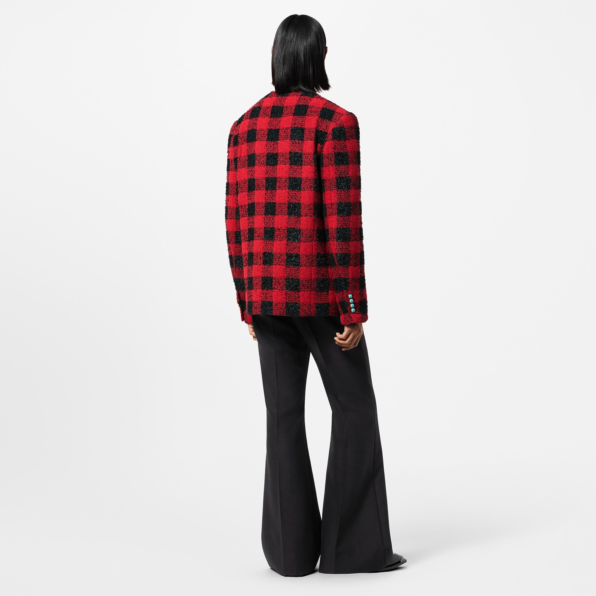 Damier Collarless Tweed Jacket - 3