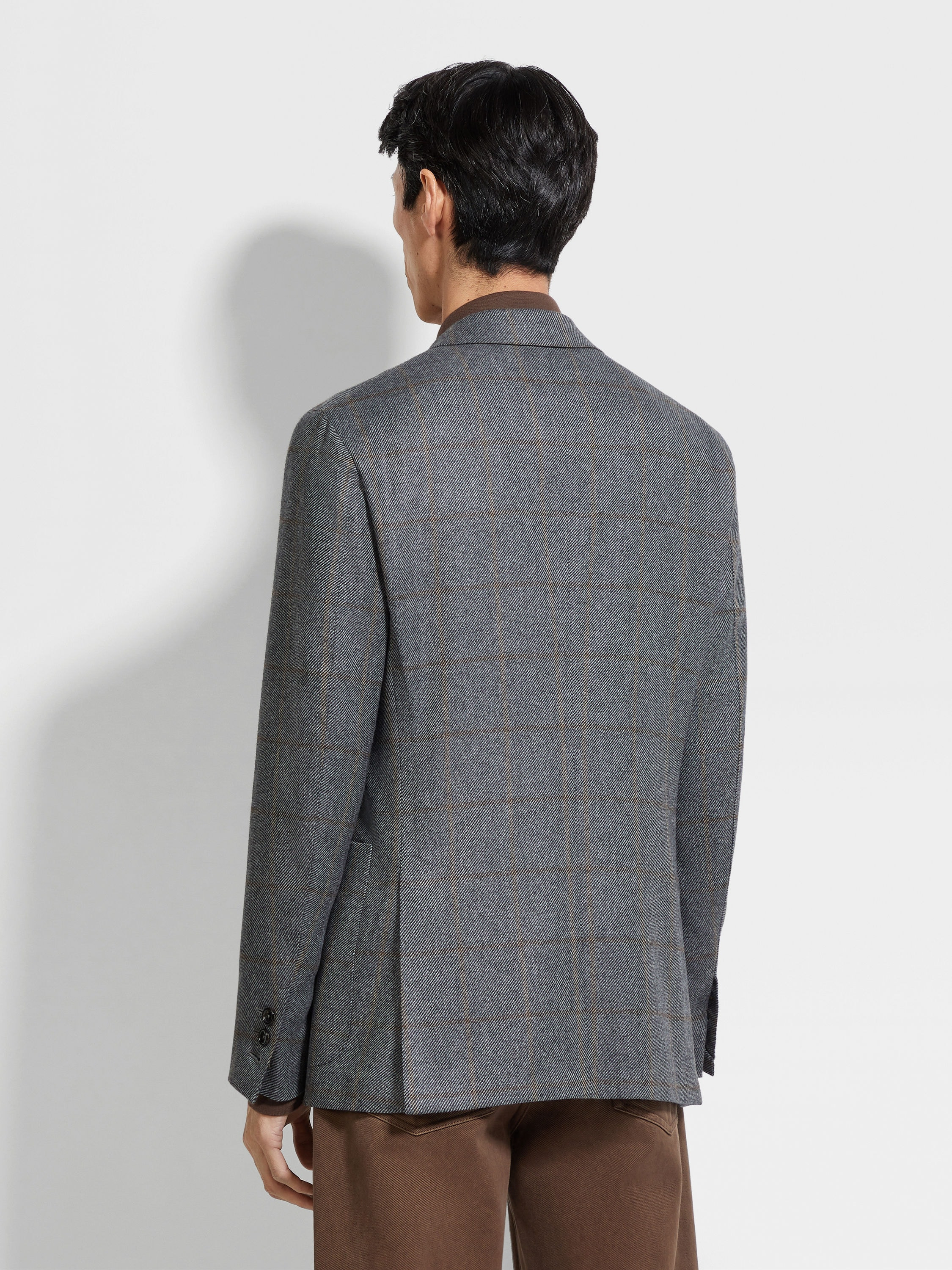 GREY AND LIGHT TAUPE OASI CASHMERE JACKET - 5