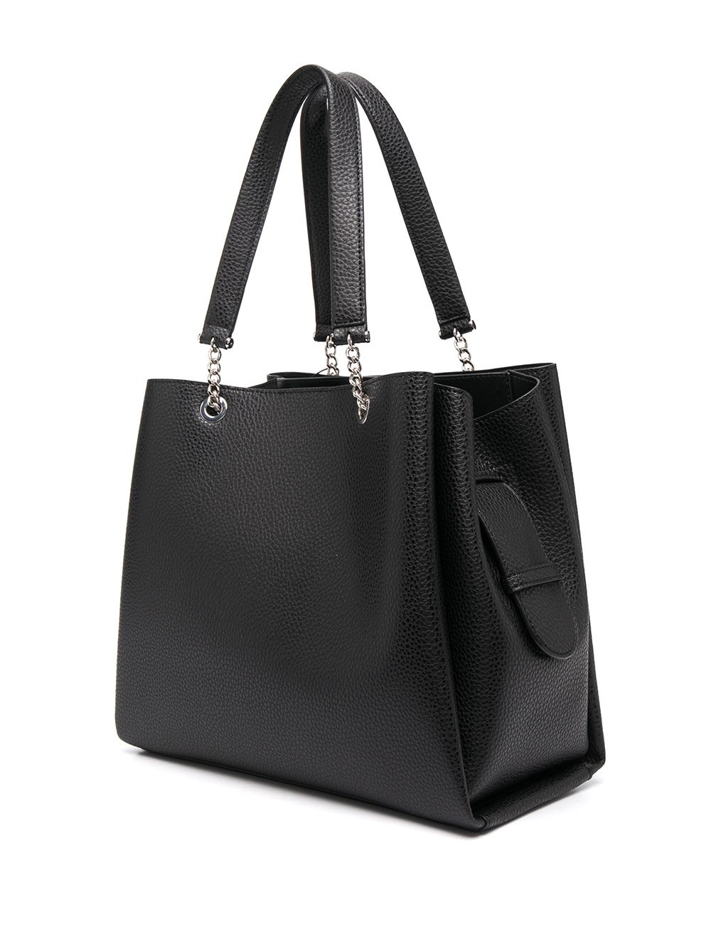 pebbled-effect logo-plaque tote bag - 3