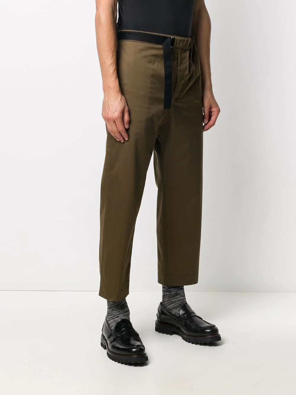 cropped straight-leg trousers - 3