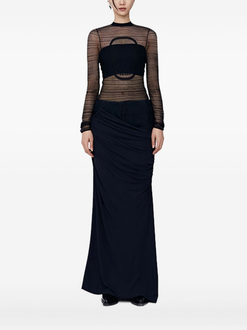 sheer-paneled draped top 1