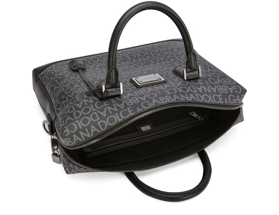 Coated jacquard briefcase - 5
