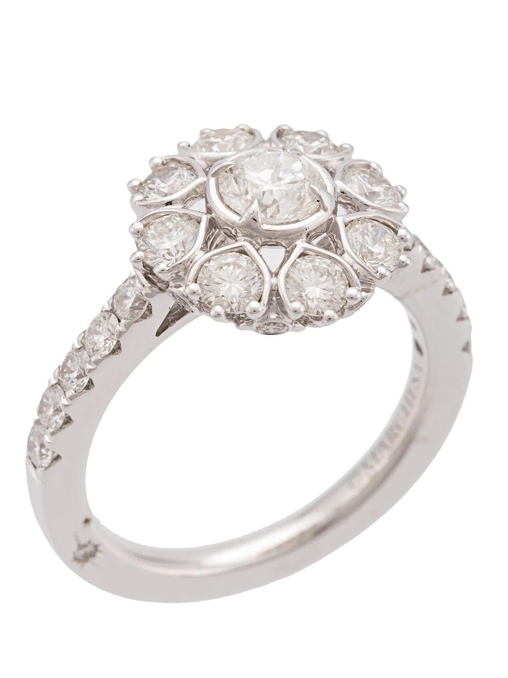 18kt white gold diamond floral engagement ring - 3