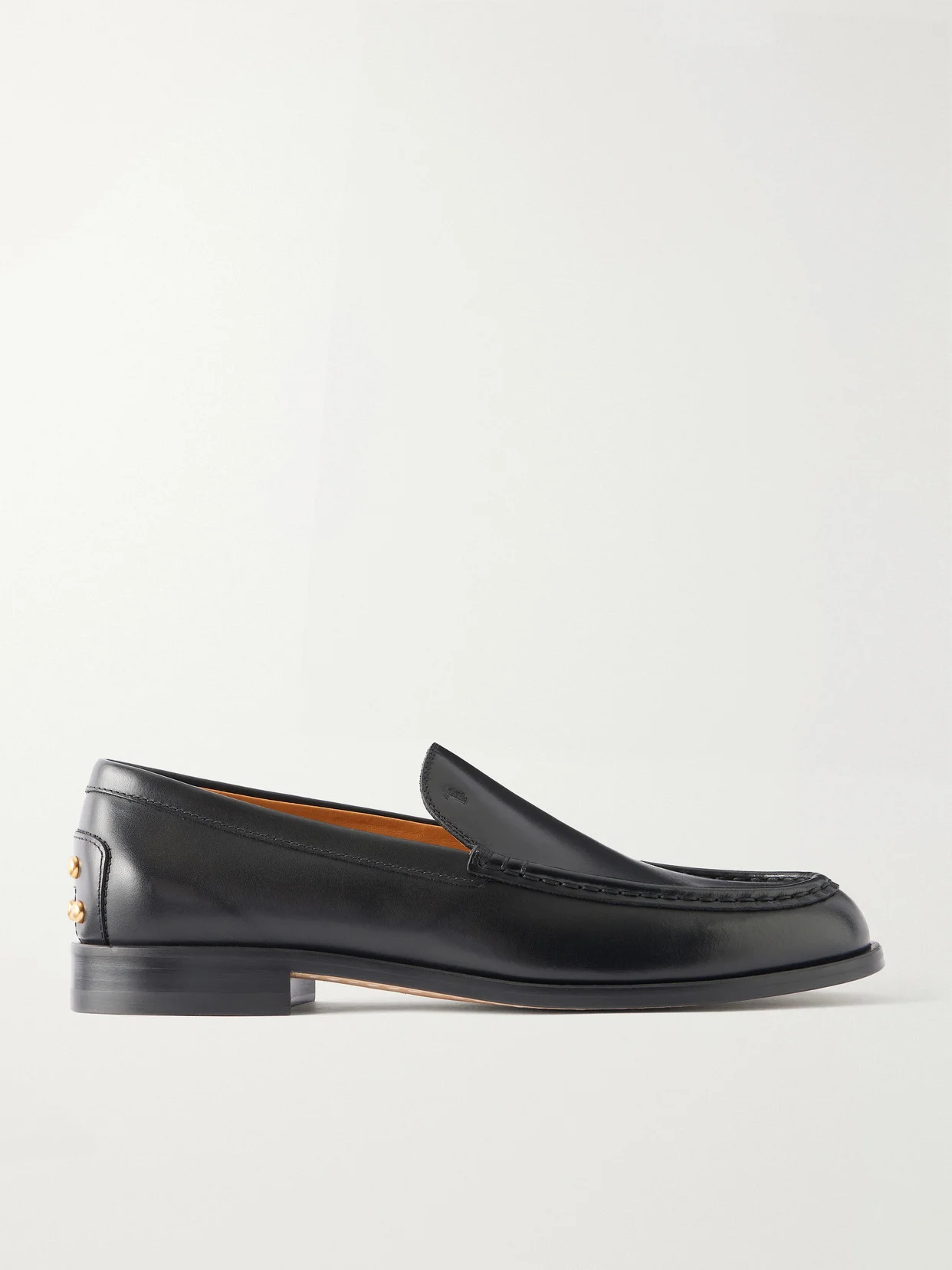Logo-debossed Studded Leather Loafers - 1