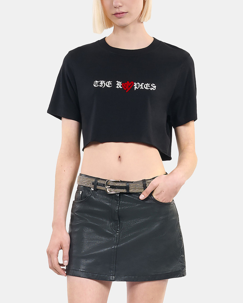 BLACK TWIN HEARTS SERIGRAPHY T-SHIRT 4