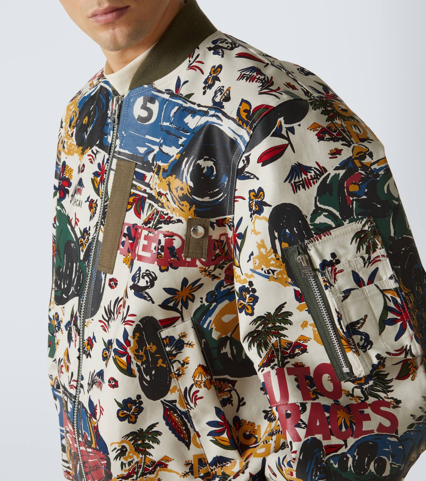 Printed cotton bomber jacket - 5