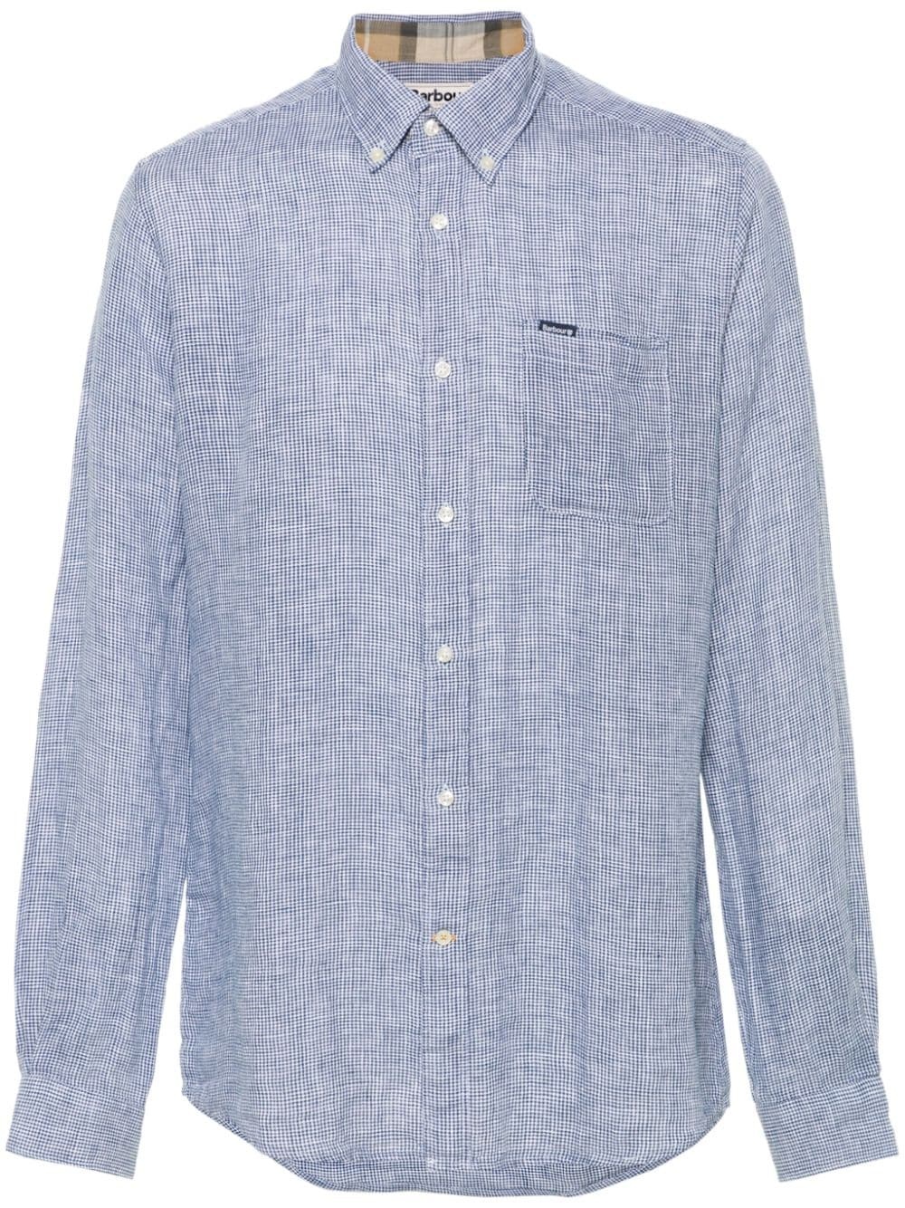 linen checked shirt - 1