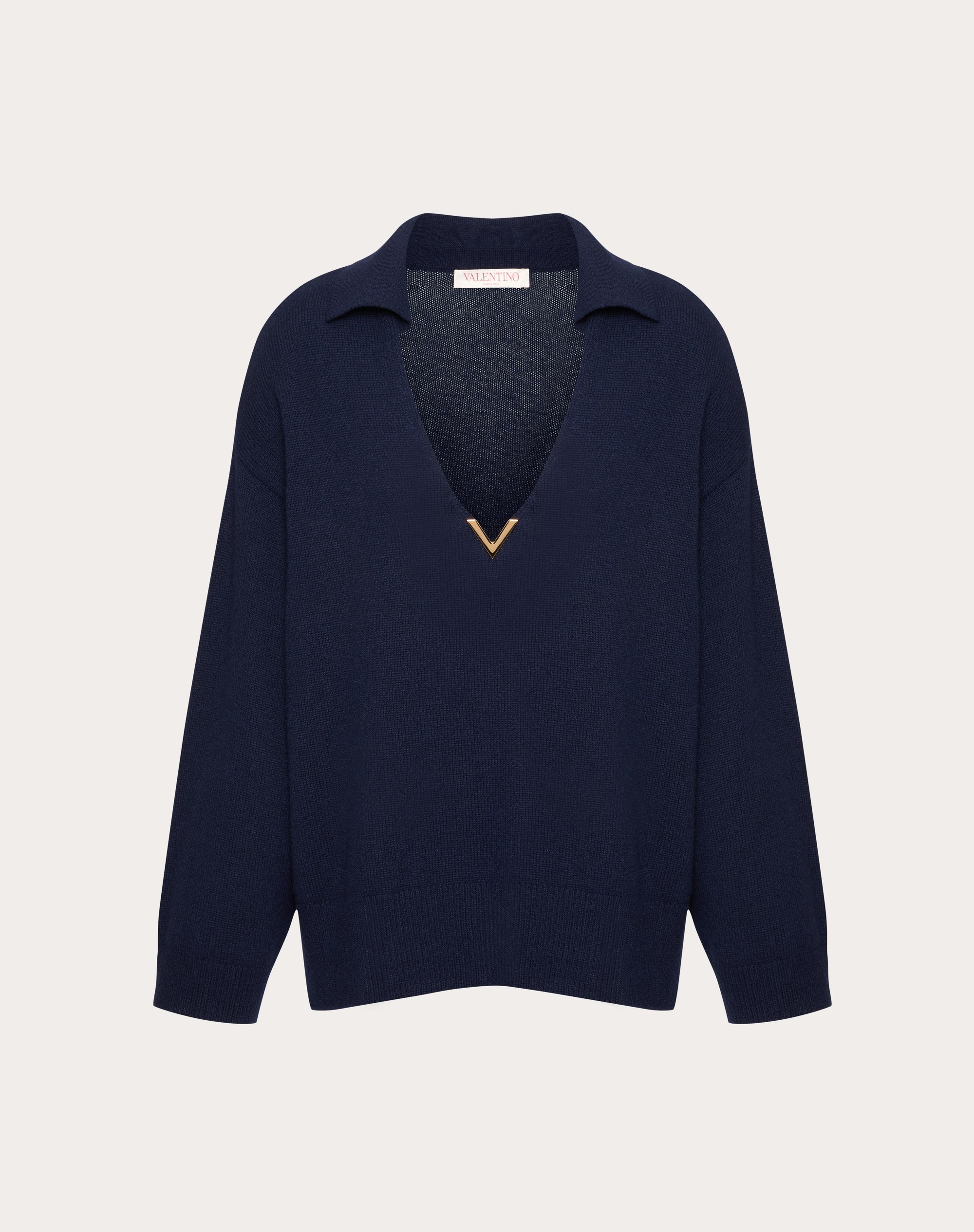 V GOLD CASHMERE JUMPER - 1