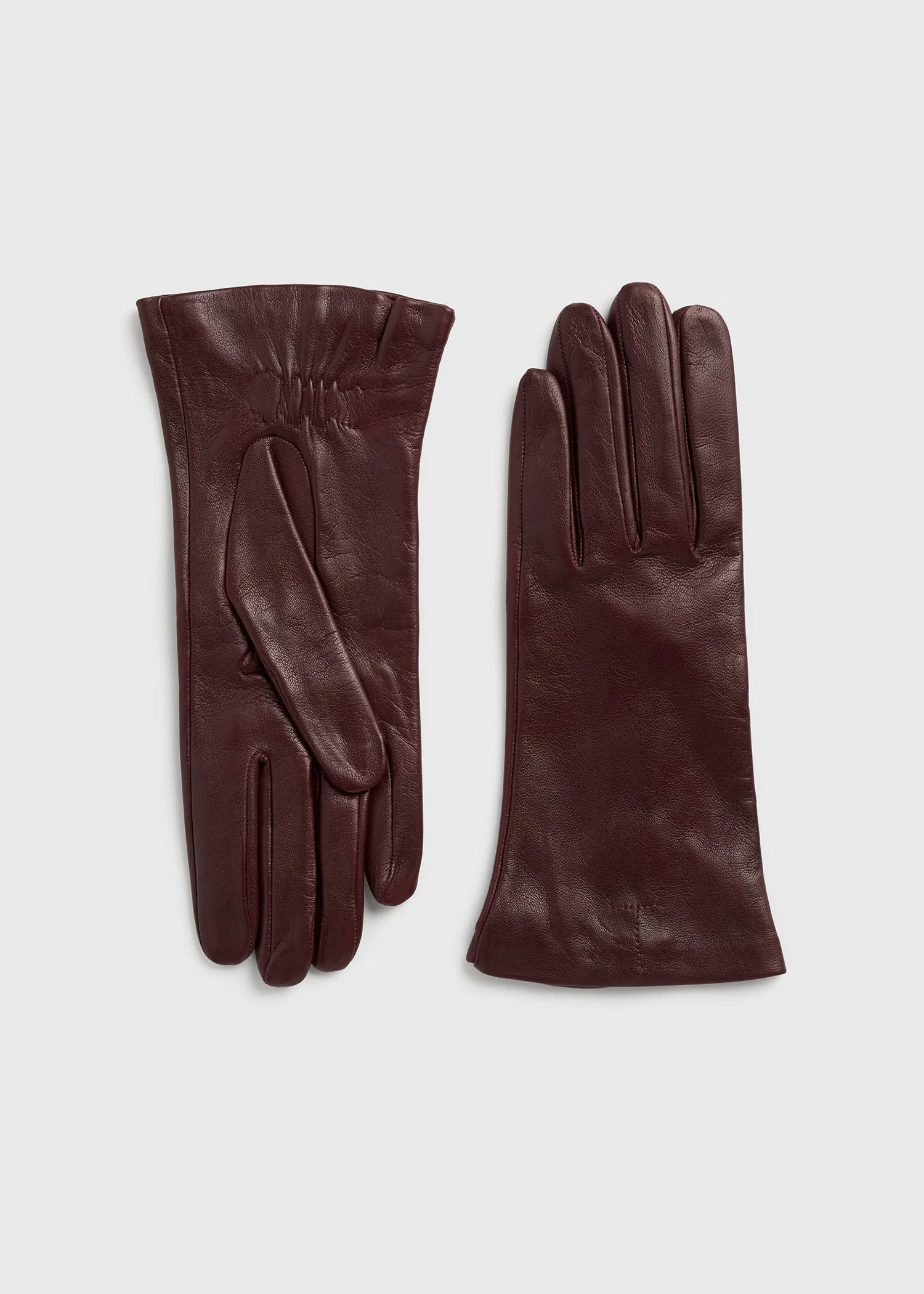 Leather gloves bordeaux - 1