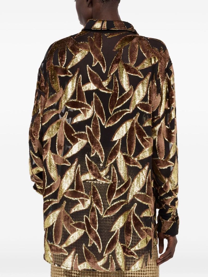 sheer foliage motif shirt 4
