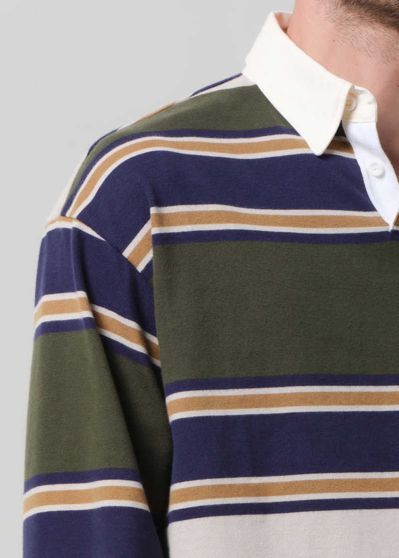Rugby Shirt In Green Rugby Stripe 6