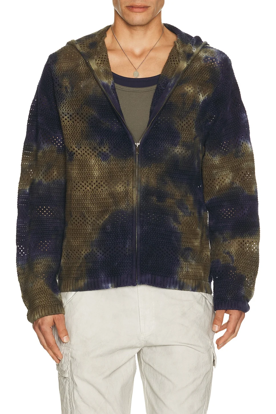 Crochet Knit Zip Hoodie - 1