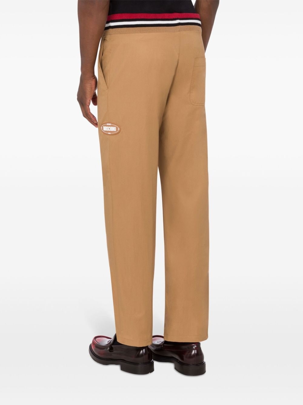logo-appliquÃ© straight-leg trousers - 3