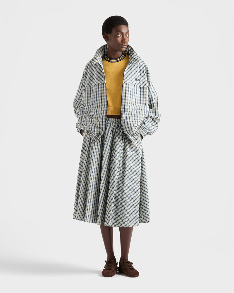 Prada Checked chambray blouson jacket outlook