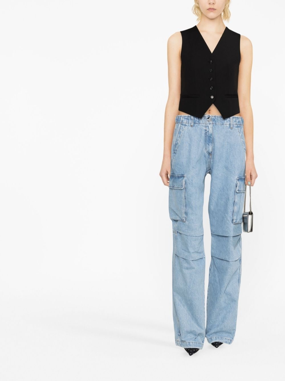 denim cargo trousers - 2