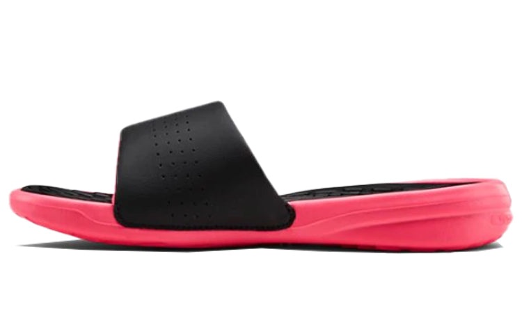 (WMNS) Under Armour Playmaker Fixed Strap Slide 'Black Pink' 3000063-001 - 2