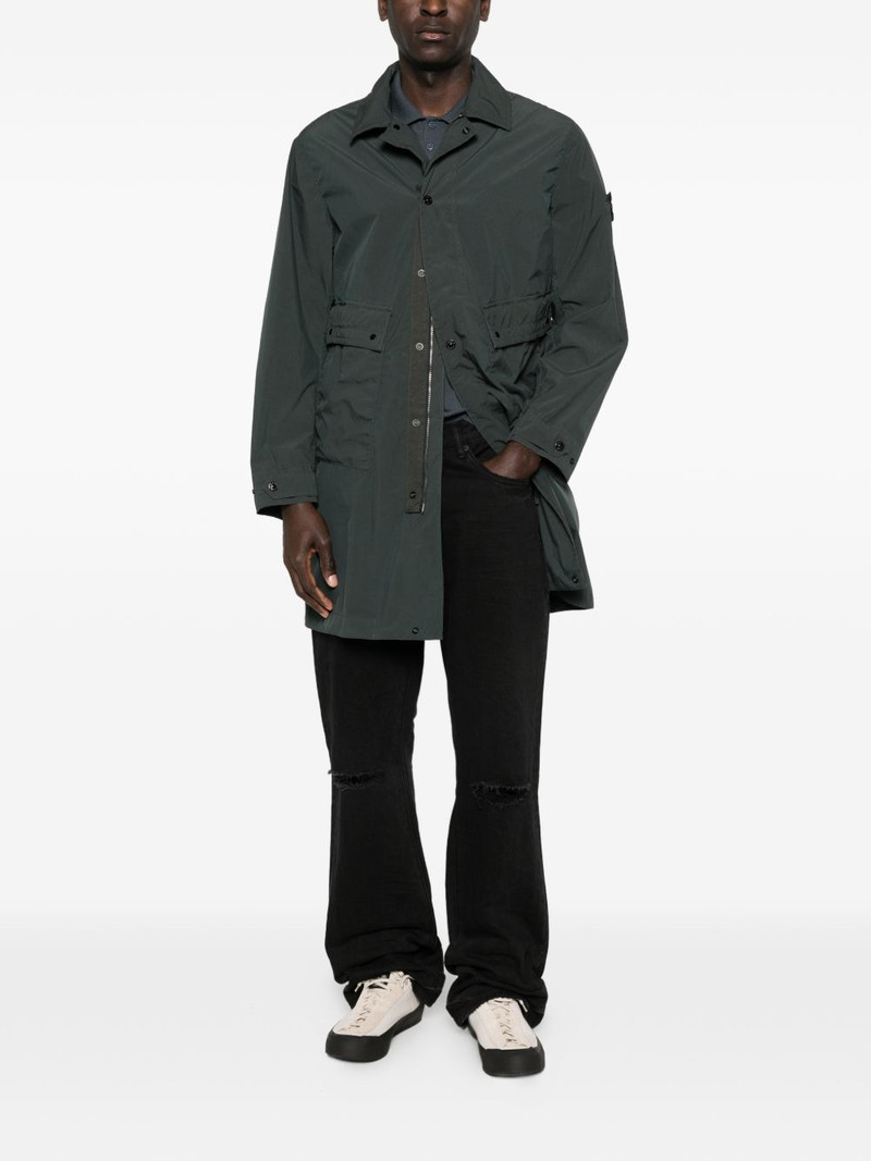 Stone Island button pocket long parka coat outlook