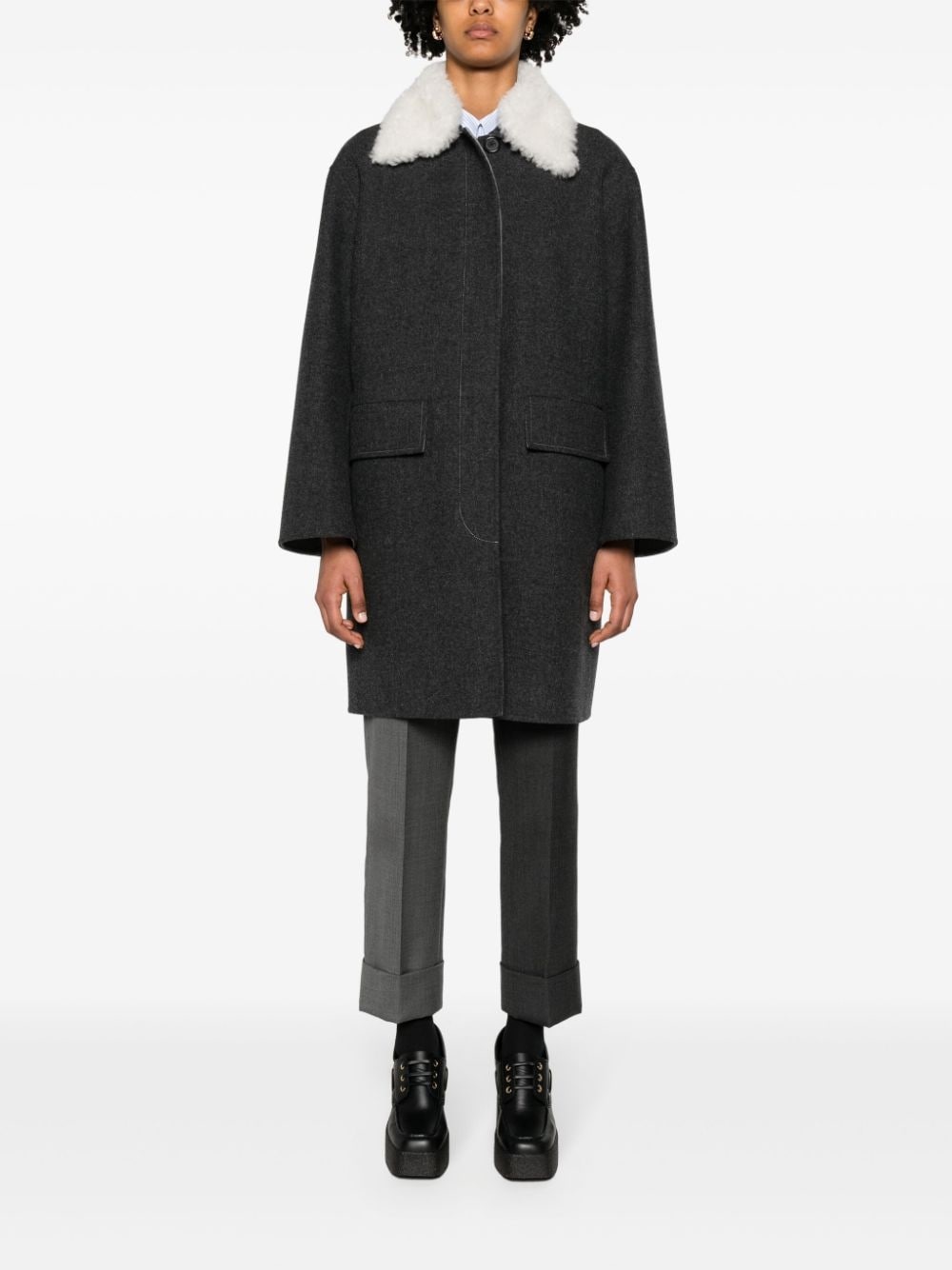 Bal-collar wool-felt coat - 2