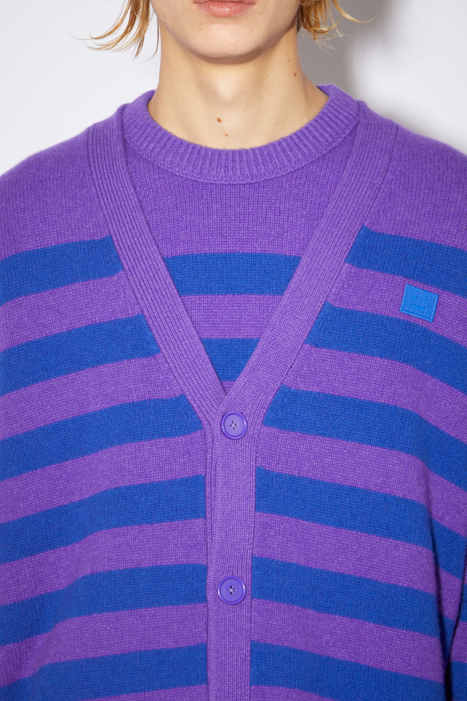 V-neck cardigan - Purple/blue - 5