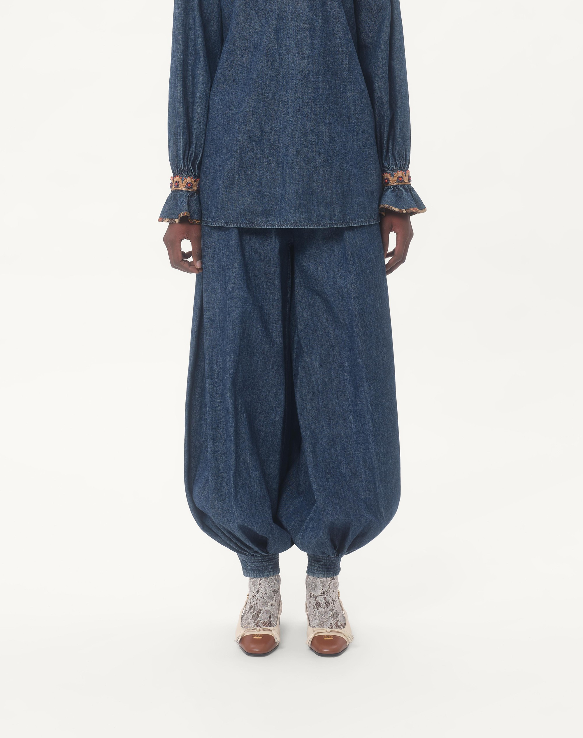 CHAMBRAY DENIM PANTS - 4