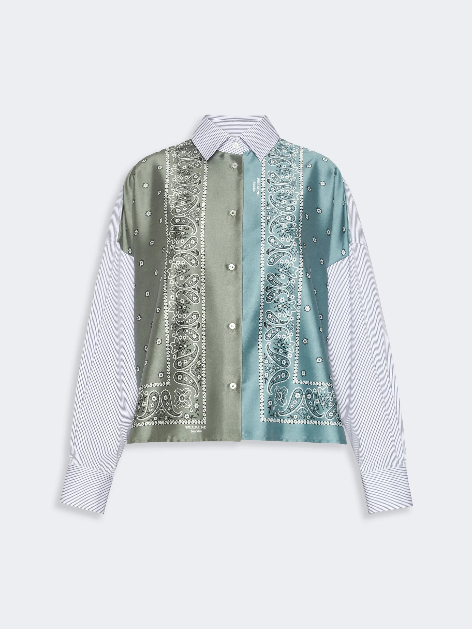 AIRONE Technical twill and cotton poplin shirt - KAKI - 1
