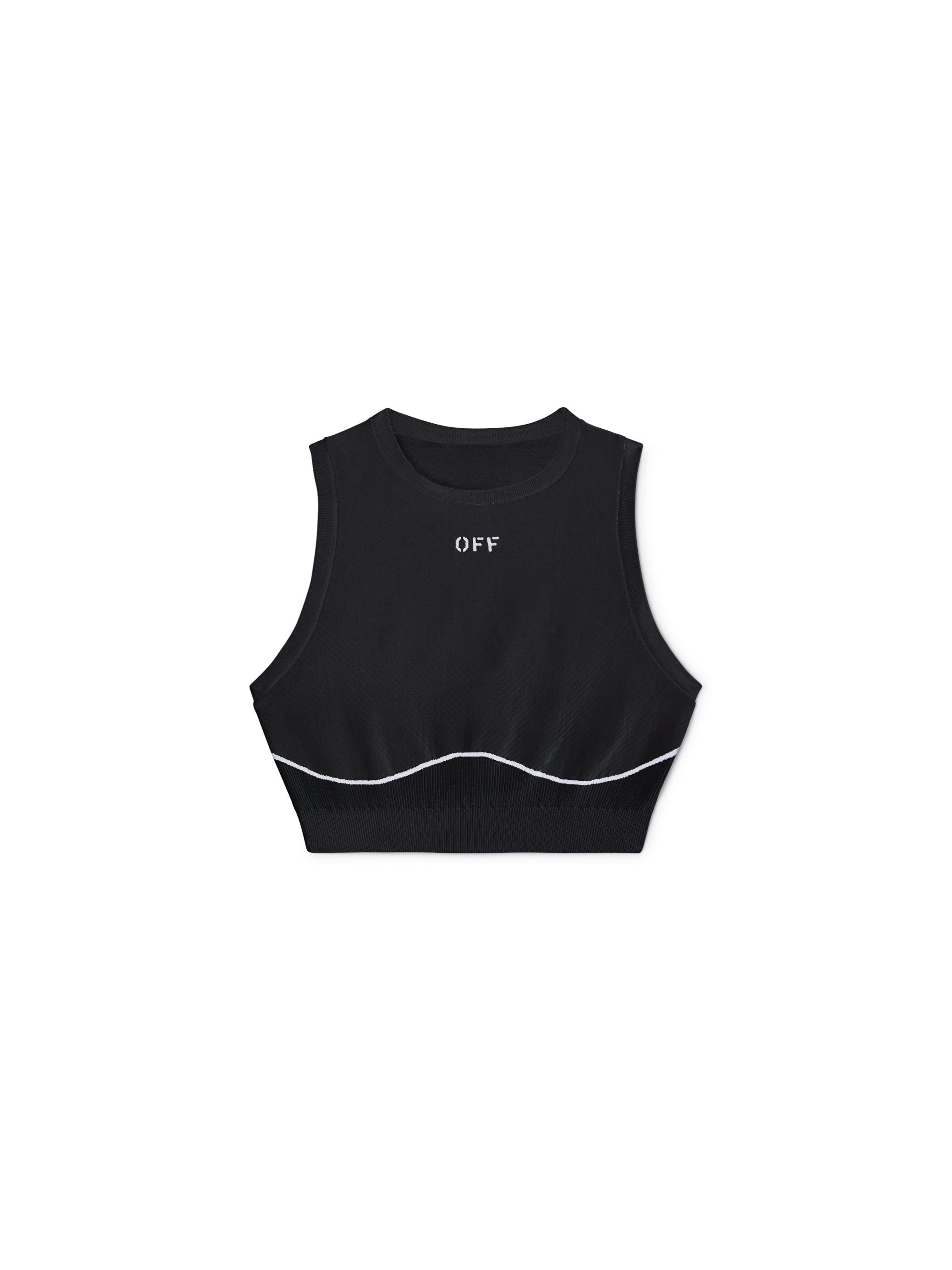 Black Stamp Seamless Top - 1