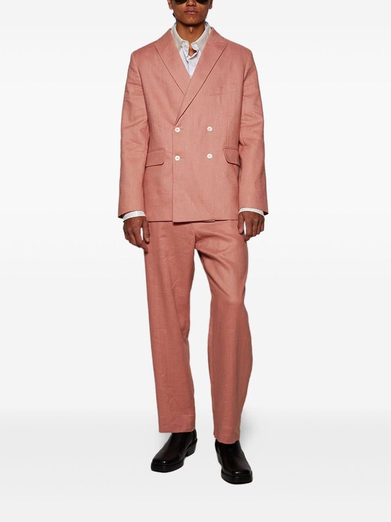 BODE double-breasted linen jacket outlook