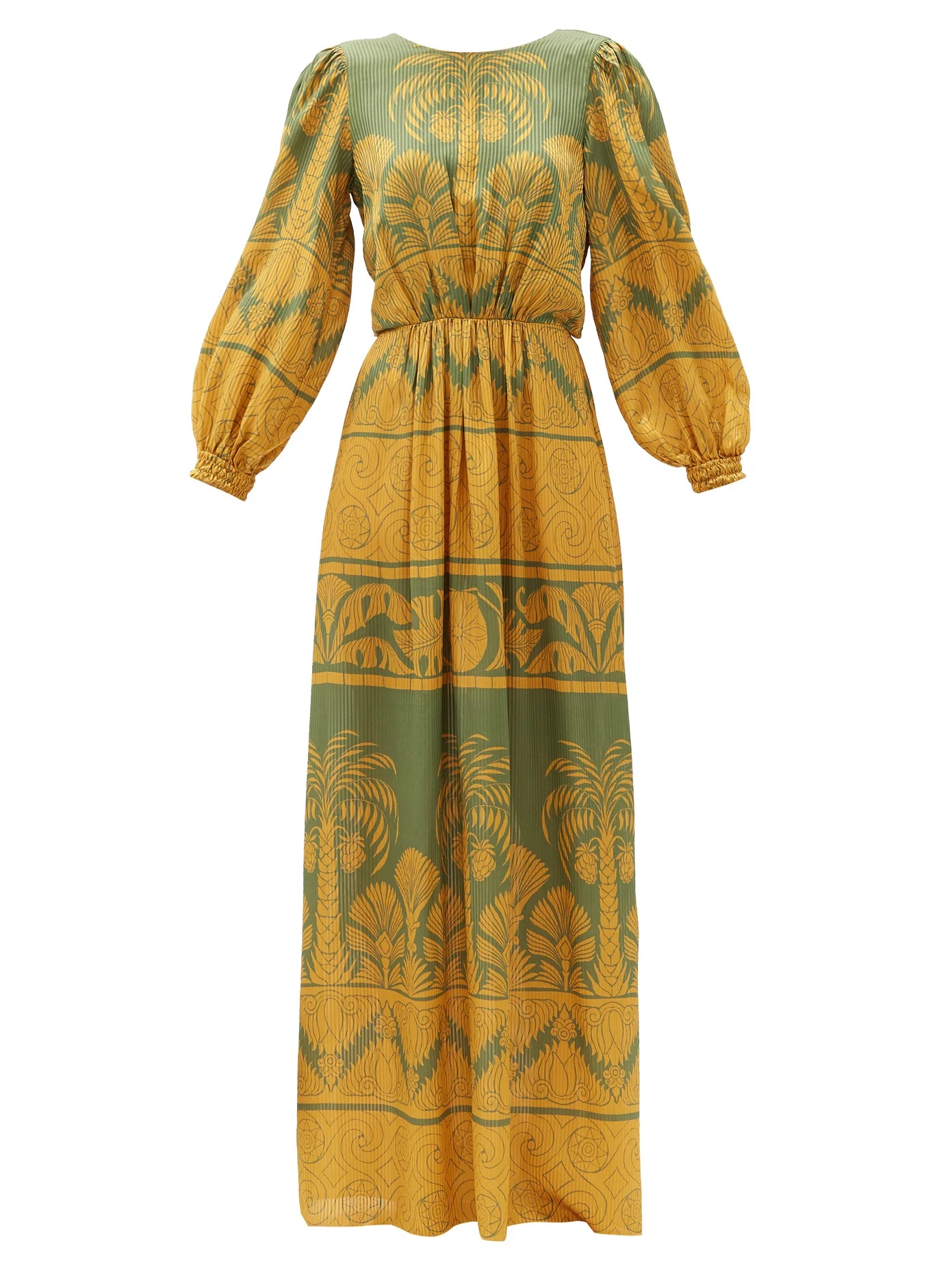 Gift of the Nile palm tree-print silk dress - 1