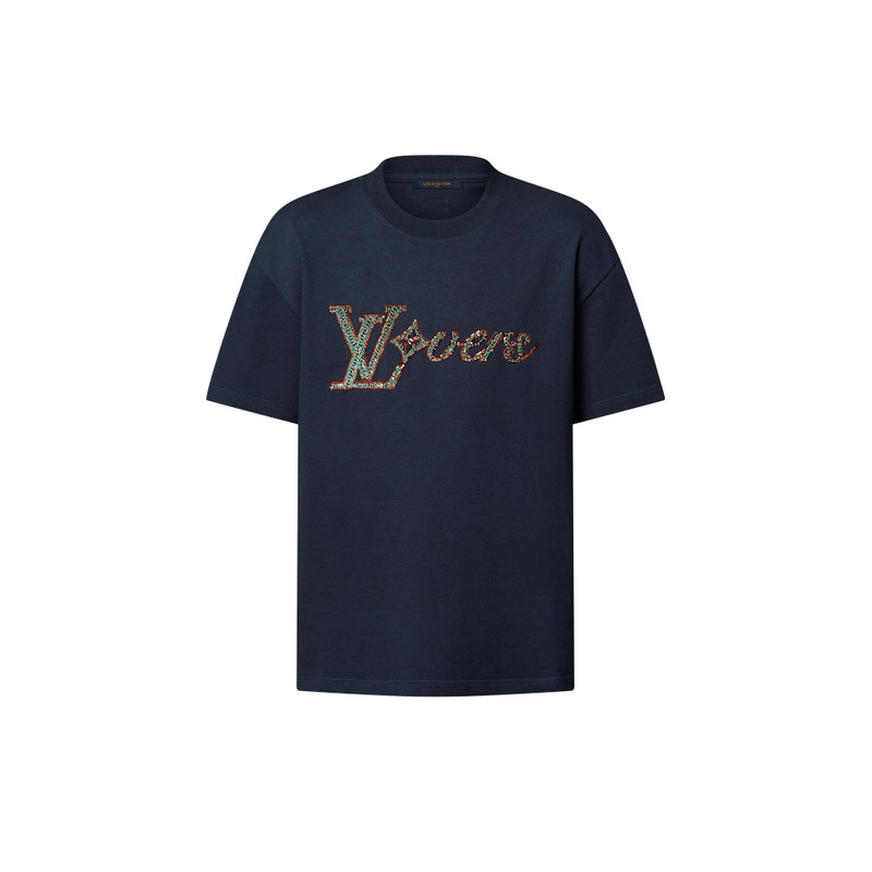 Louis Vuitton LV Lovers Embellished Short-Sleeved T-Shirt