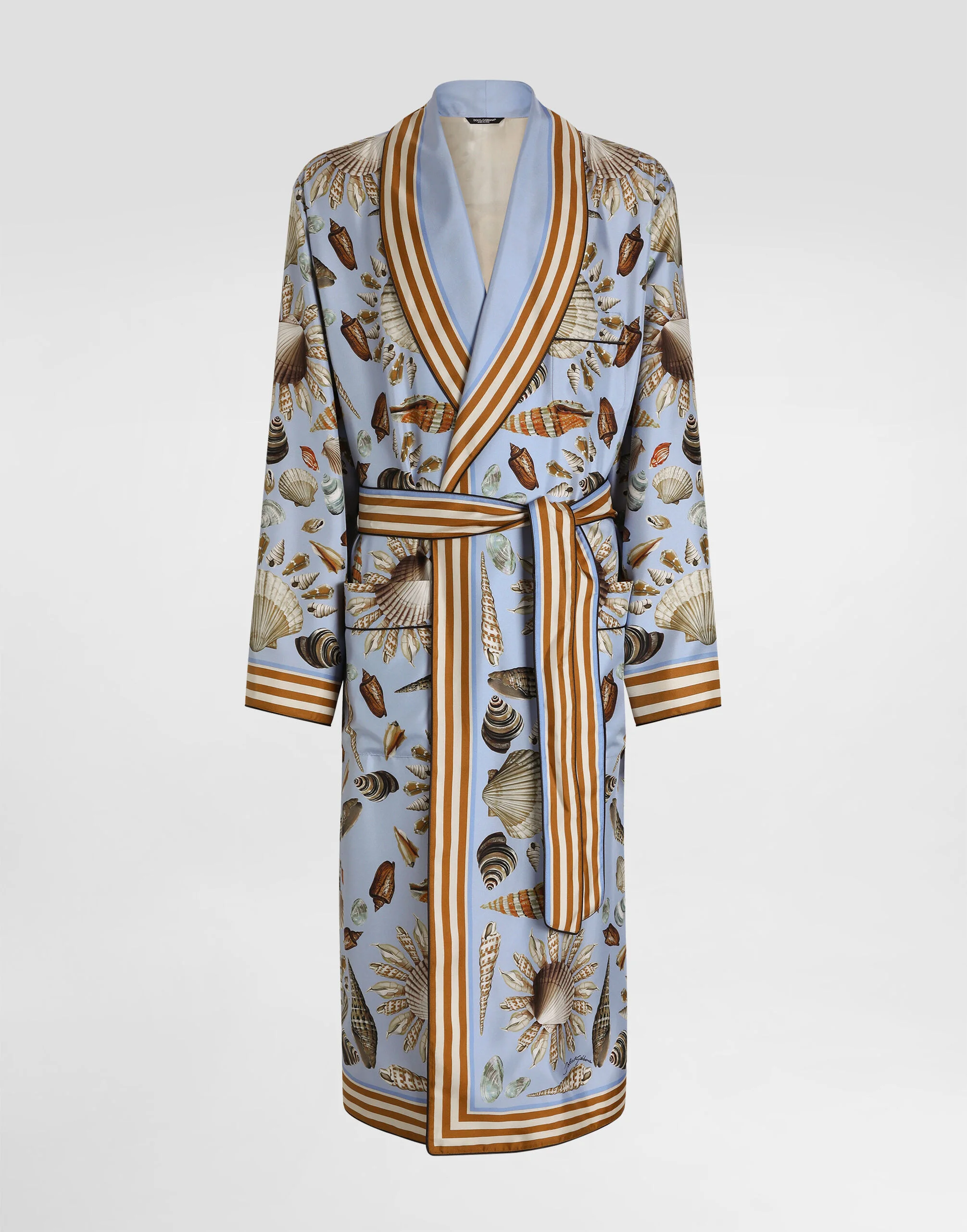 Shell-print silk twill robe - 1