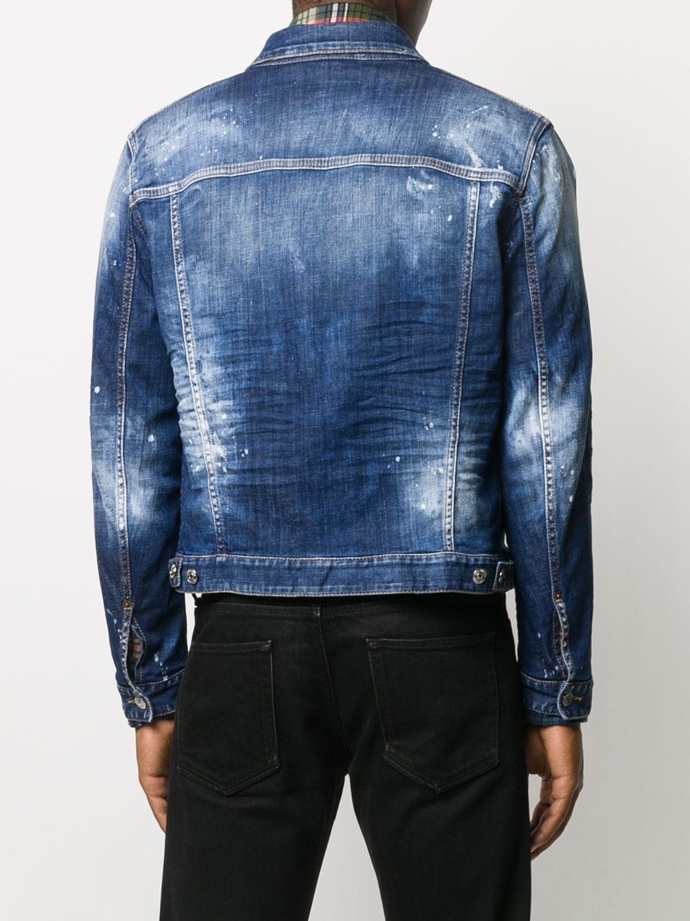 distressed ripped denim jacket - 4