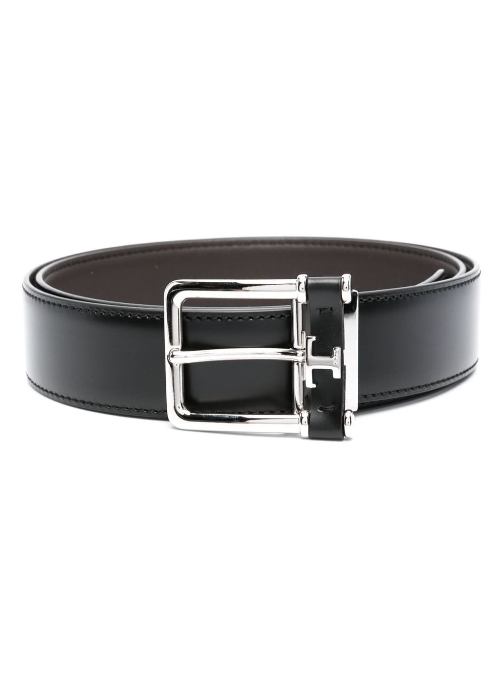 buckle-fastening leather belt - 1