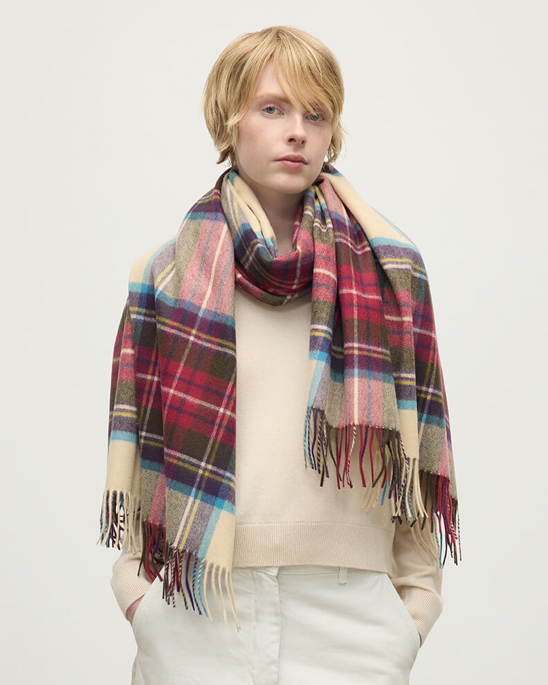 Hessian Dress Stewart Tartan Cashmere Stole - 2