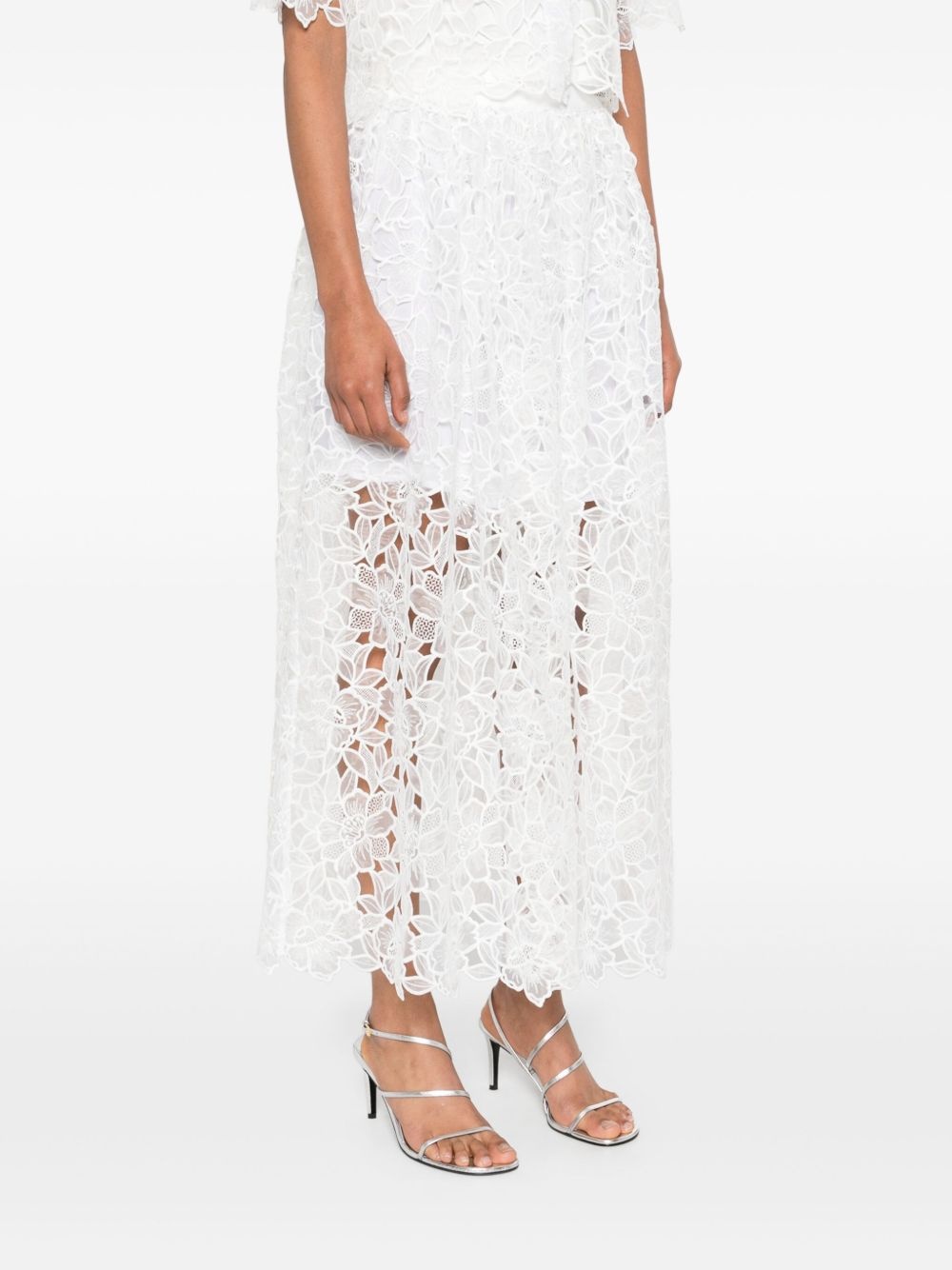 floral-lace maxi skirt - 3