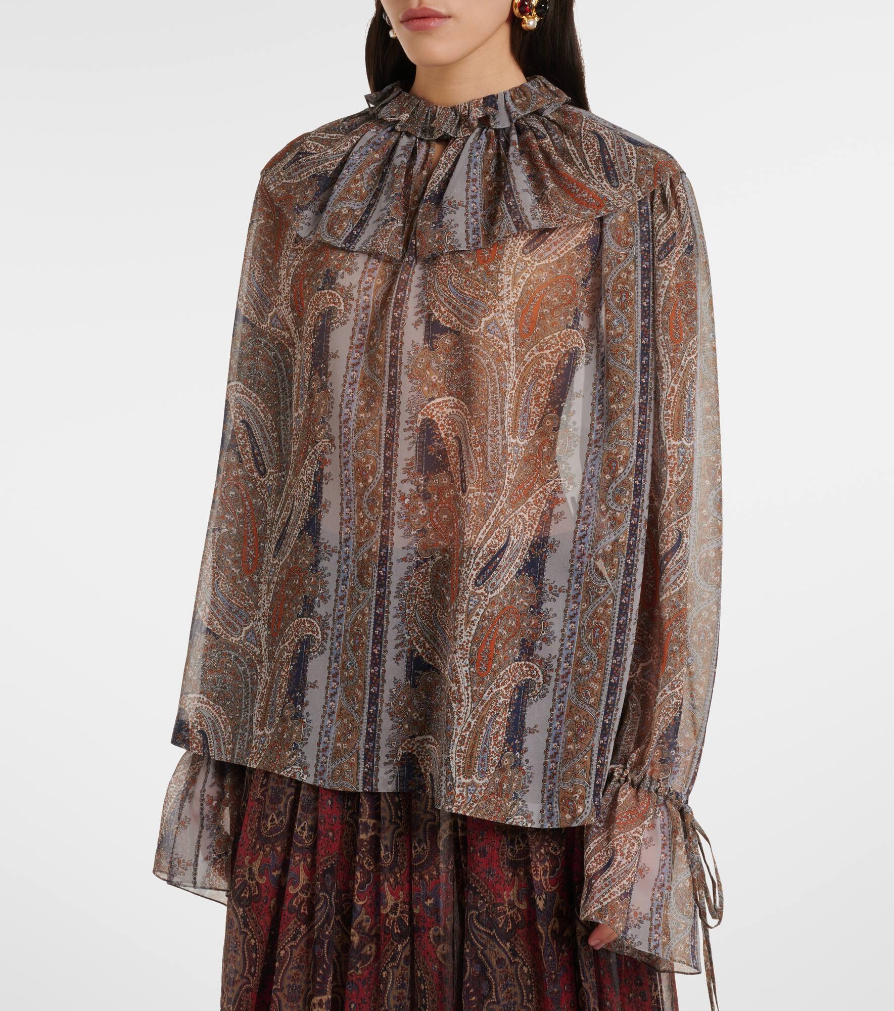 Paisley silk georgette blouse - 6