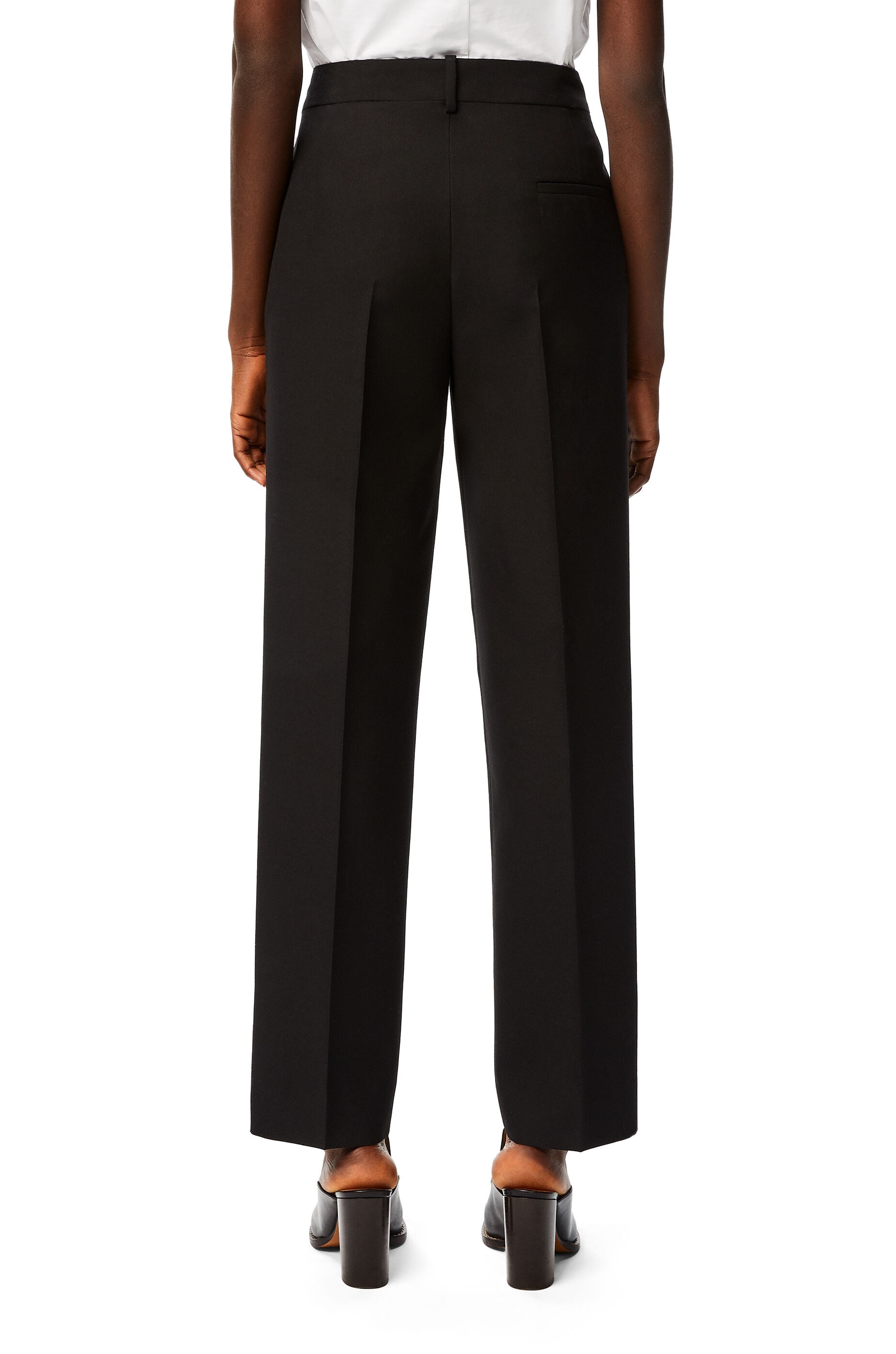 Cropped tapered trousers in wool - 4