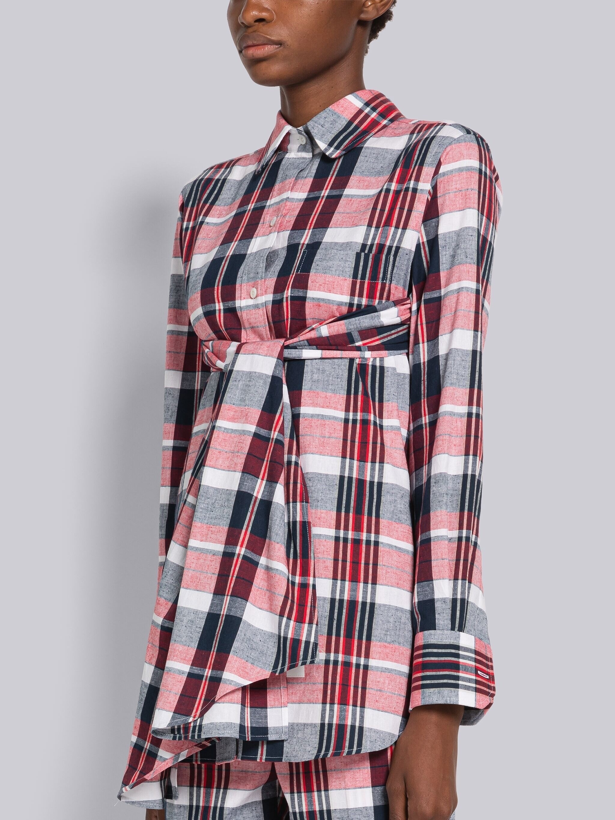 Madras Cotton Open Back Twisted Shirt - 2