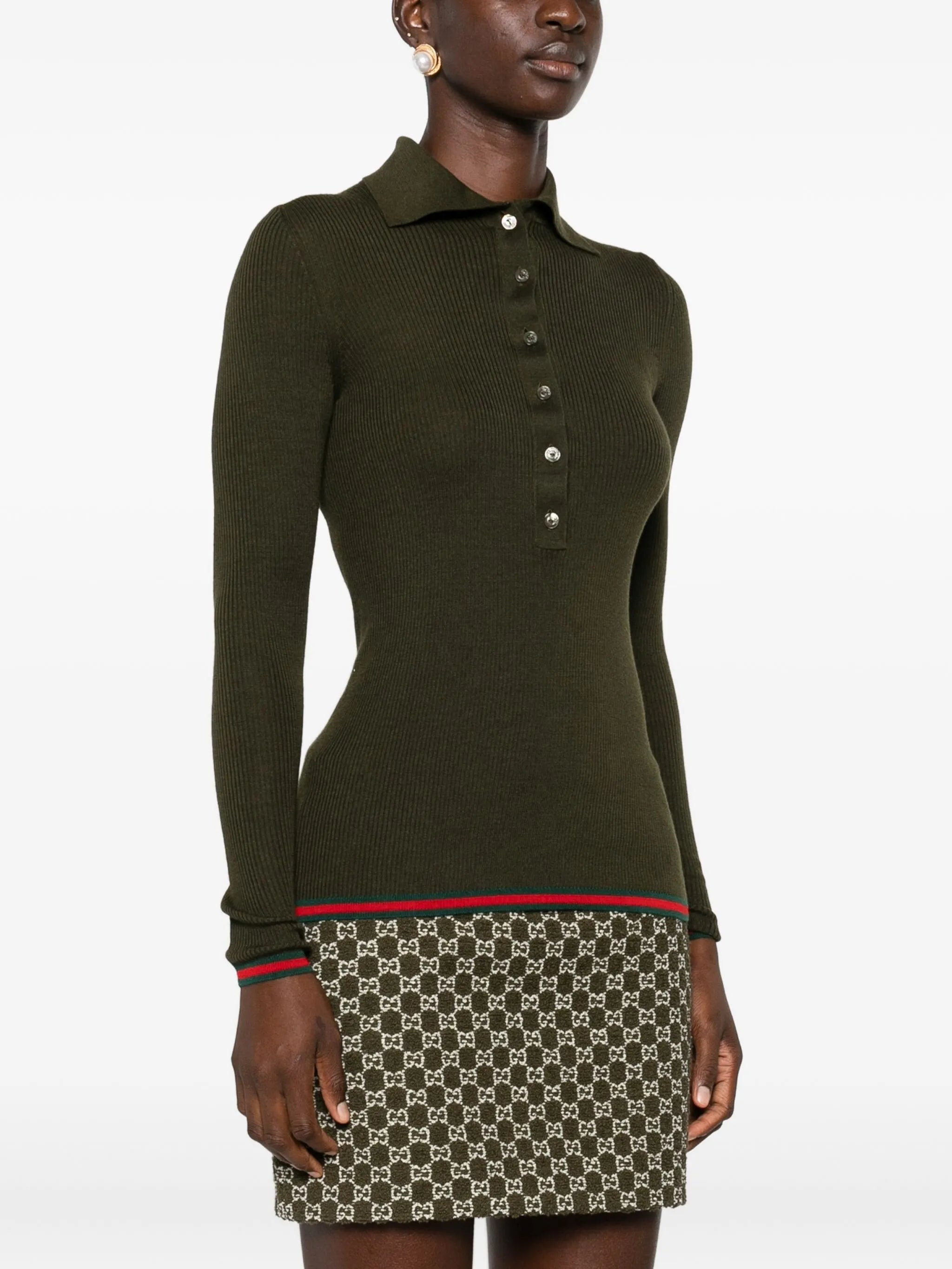 Gucci Ribbed Polo Top - 3