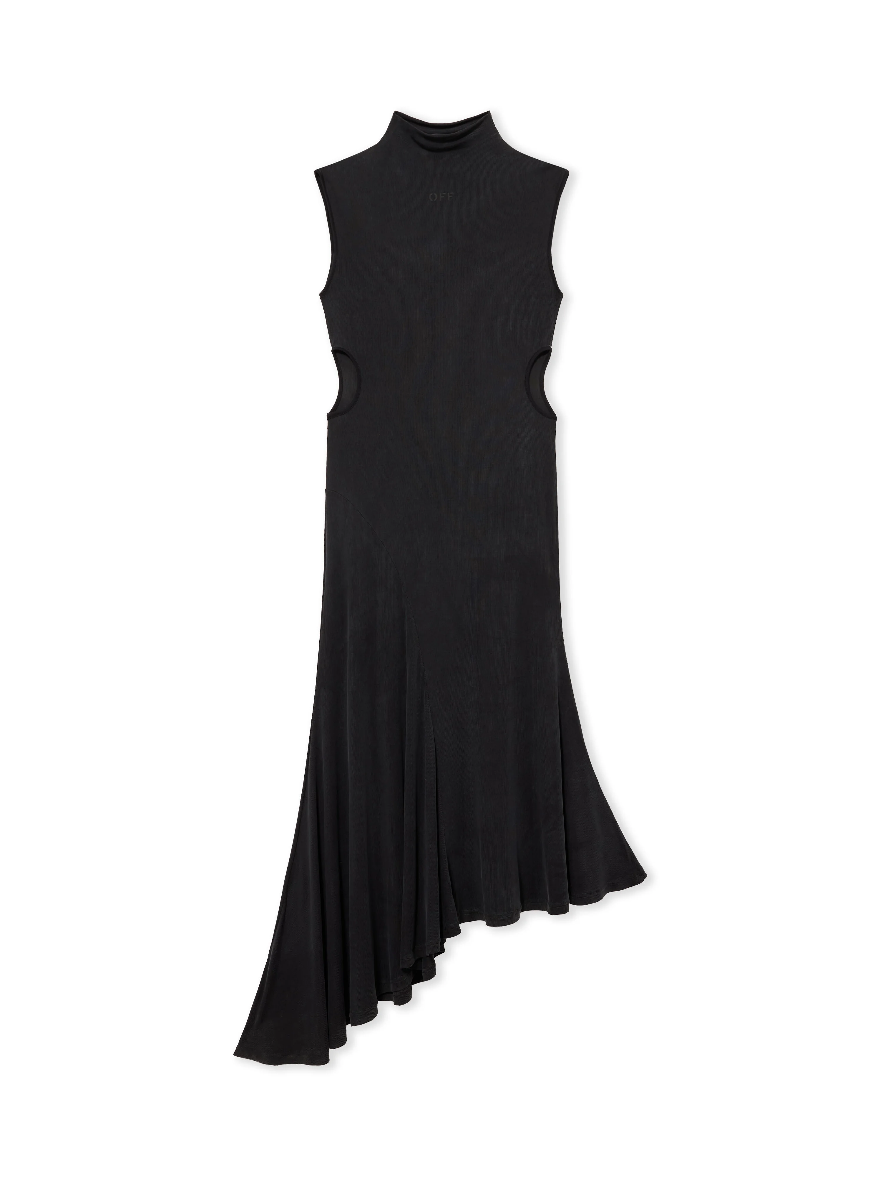 Cupro Rib Meteor Asymmetric Dress - 1