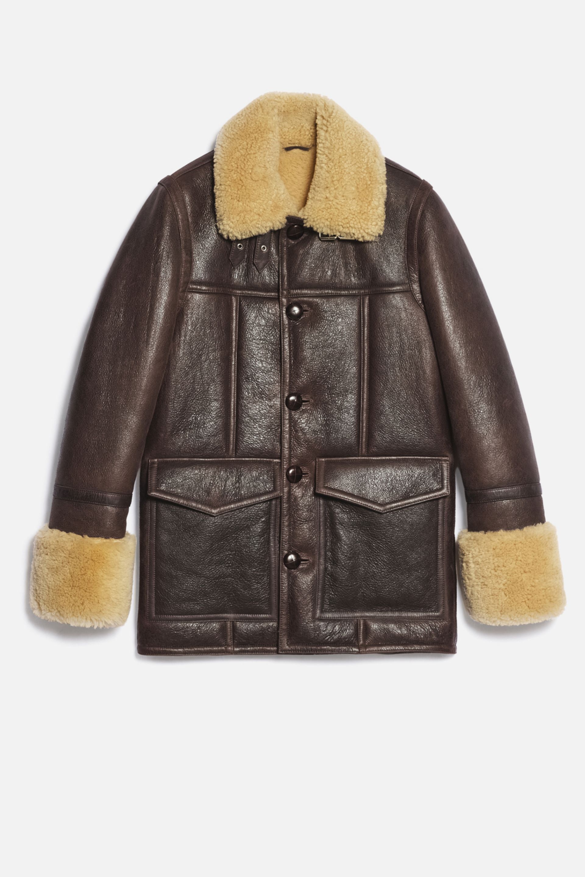 Shearling Buttoned Jacket - 6
