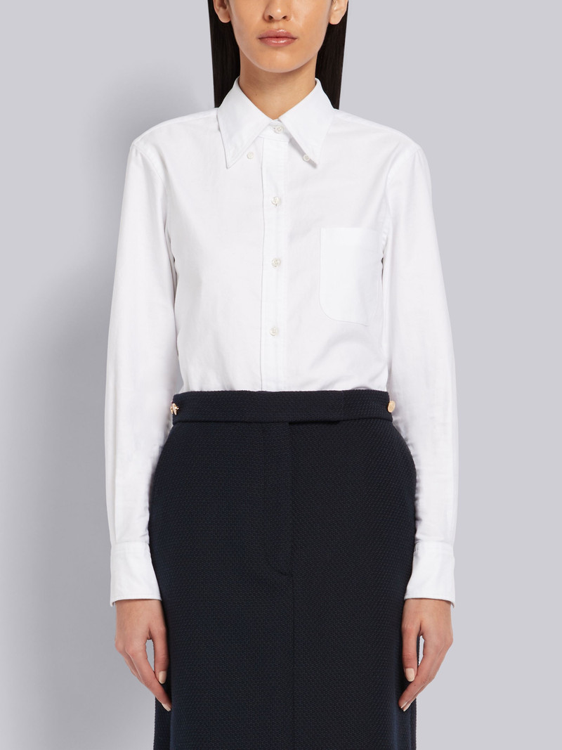 White Oxford RWB Tab Long Sleeve Shirt - 1