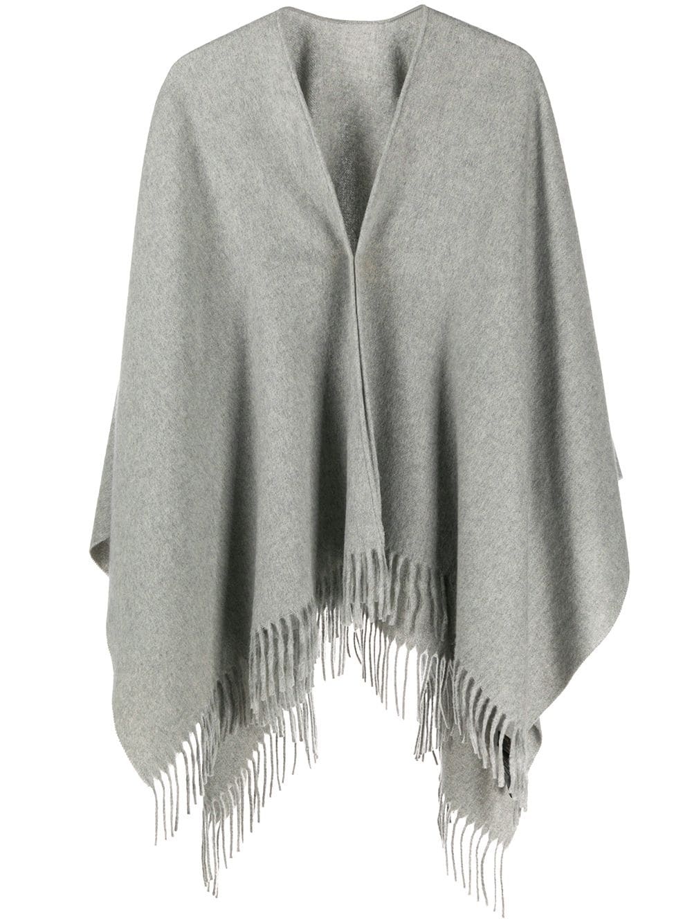 fringed cashmere poncho - 1