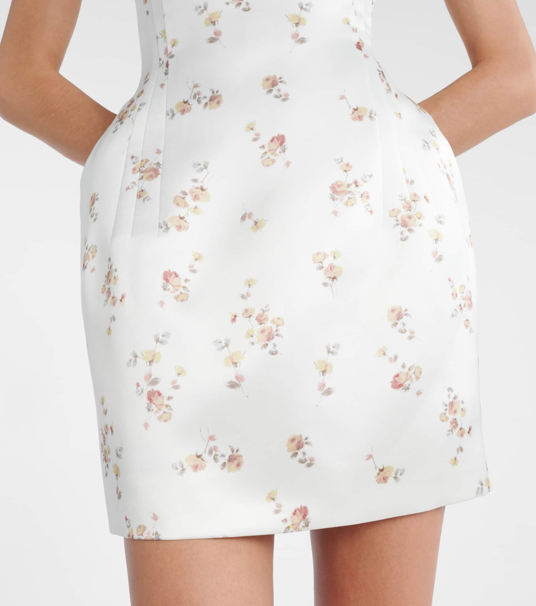Floral off-shoulder silk minidress - 5