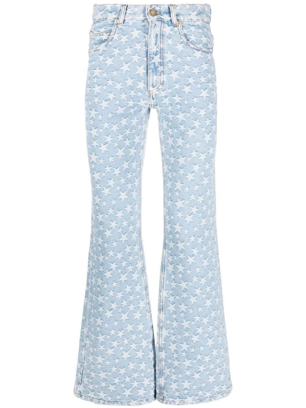 star-print flared jeans - 1