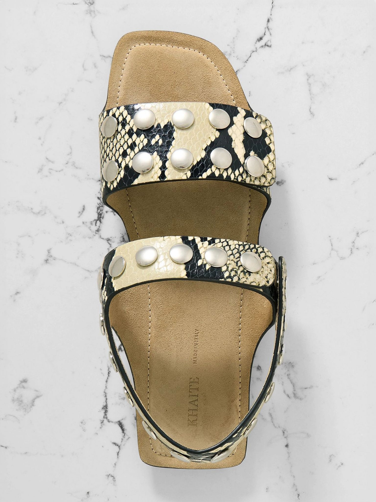 Boden studded snake-effect leather sandals Snake print - 5