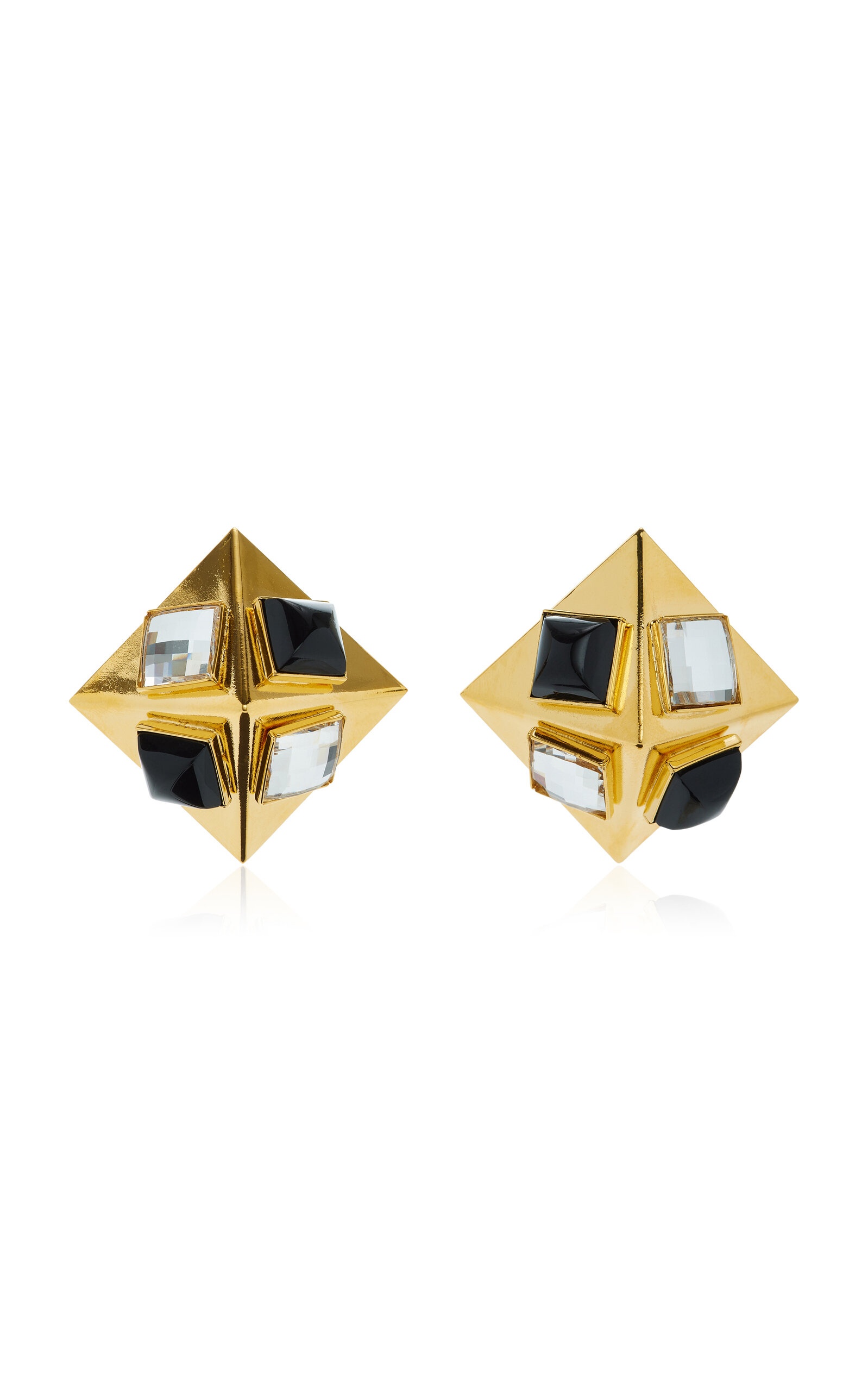 Crystal Gold-Tone Pyramid Earrings gold - 1